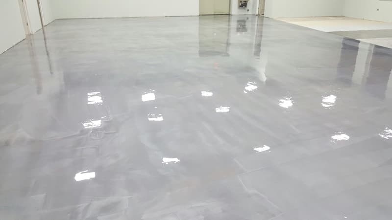 Silver Metallic Showroom Floor