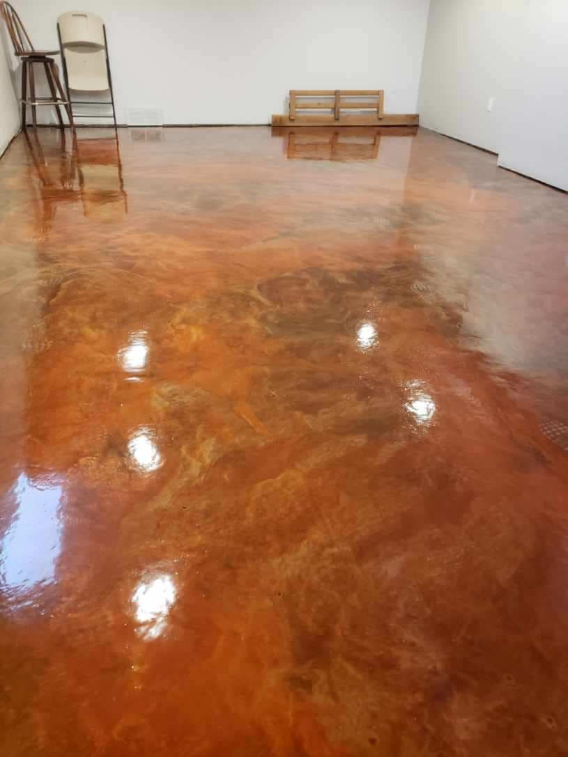 Rustic Copper Metallic Floor