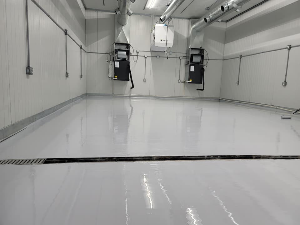Commercial epoxy floor in grow facility